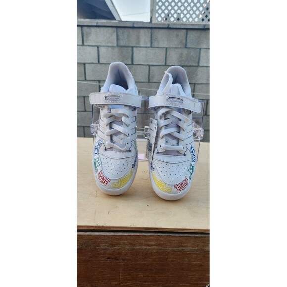 Adidas Forum Allover Print Low Mens Leather Shoes White GW4922 NEW Size 6.5 - Picture 5 of 7